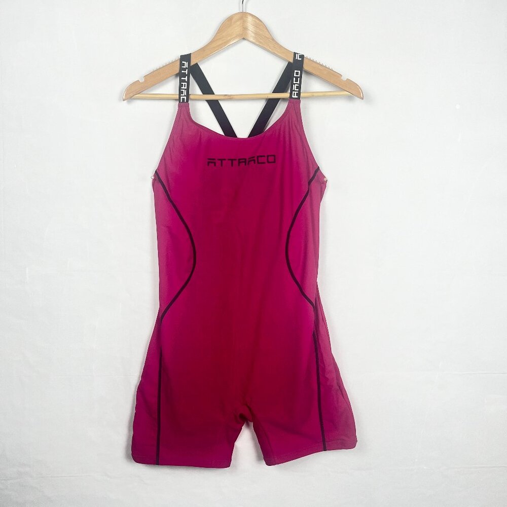 2/$30 Attraco One-Piece Sports Swimsuit Pink Medium